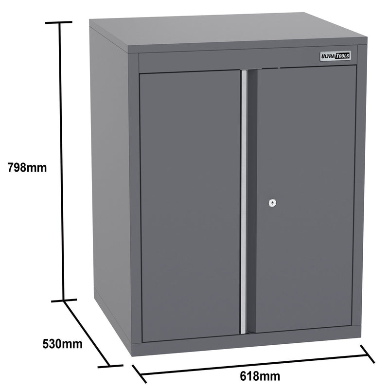 UltraTools 3100mm x 580mm x 2020mm Black Semi-Industrial Workshop Garage Storage Cabinet Set