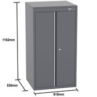 UltraTools 2610/3240mm x 580mm x 2020mm Black Semi-Industrial Workshop Garage Storage Corner Cabinet Set
