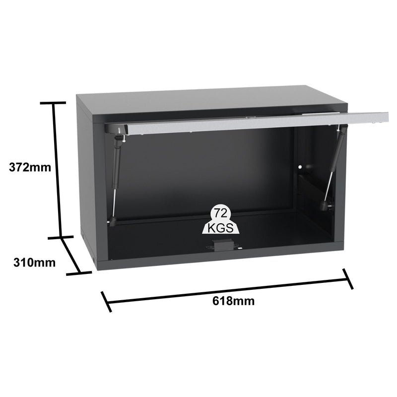 UltraTools 2475mm x 580mm x 2020mm Black Semi-Industrial Workshop Garage Storage Cabinet Set