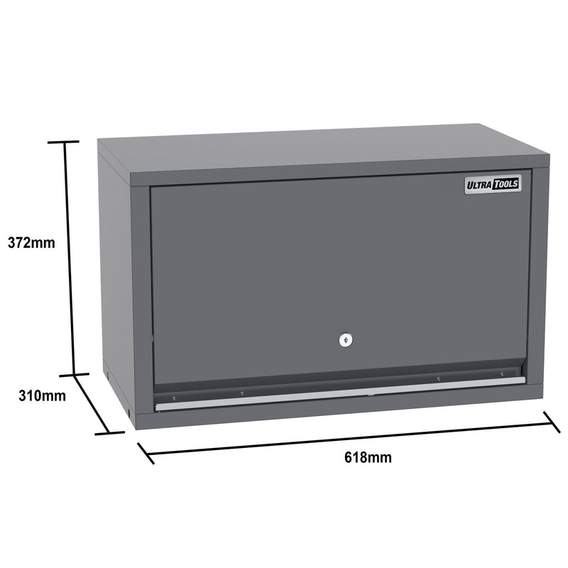 UltraTools 2610/3240mm x 580mm x 2020mm Black Semi-Industrial Workshop Garage Storage Corner Cabinet Set