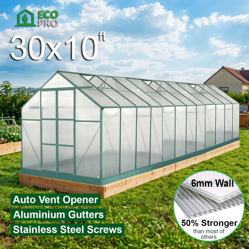EcoPro 10 - 30ft Long x 10ft Wide Greenhouse
