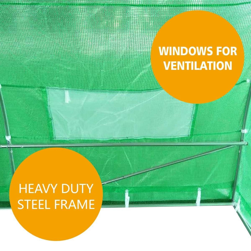 Greenhouse EcoFresh Walk in Greenhouses 4.5m x 3m x 2m Strong Galvanised Frame