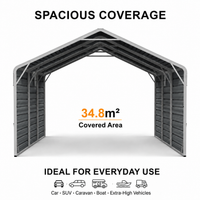 Double Carport 6m Wide x 6.03m Long with Enclosed Side Walls