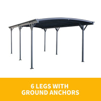 Carport 3m x 5.7m x 2.57m AluFrame 8mm PolyUV Roof