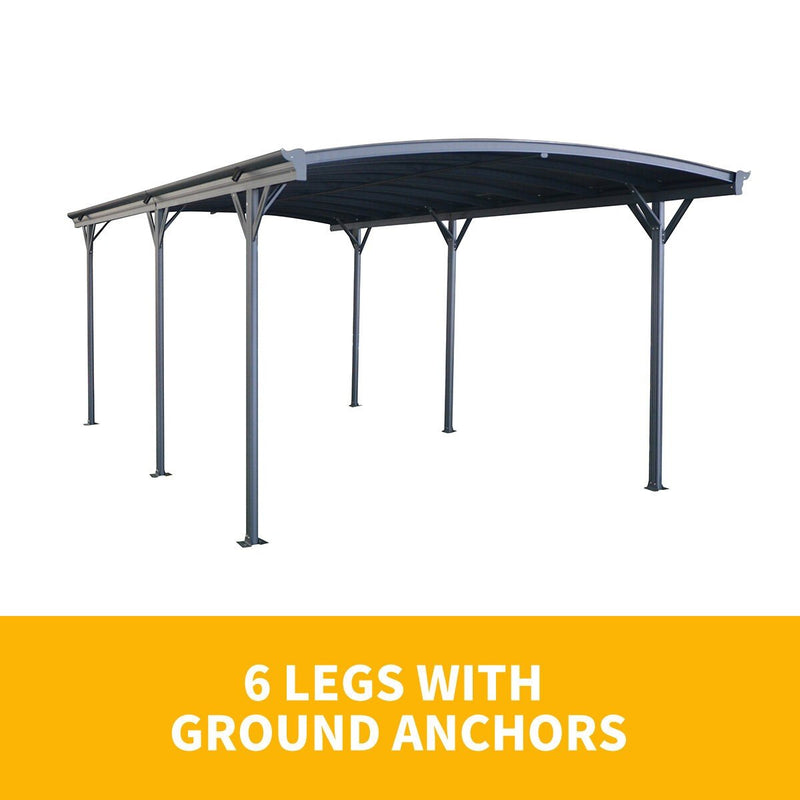 Carport 3m x 5.7m x 2.57m AluFrame 8mm PolyUV Roof