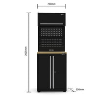 UltraTools 750mm x 550mm x 2025mm Black Economy 2 Door Cabinet Tower
