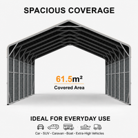 Double Carport 6m Wide x 10.53m Long with Enclosed Side Walls