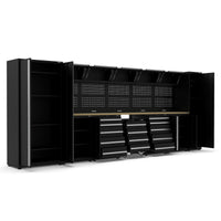 UltraTools 5150mm x 550mm x 2025mm Black Classic Workshop Garage Storage Cabinet Set