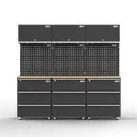UltraTools 2030mm x 480mm x 1870mm Black Workshop Garage Storage Cabinet Set
