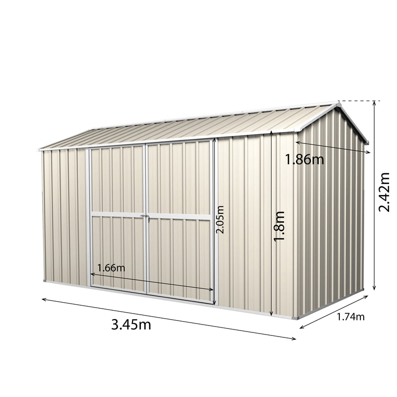 Garden Shed 3.45m x 1.75m x 2.4m Gable Roof