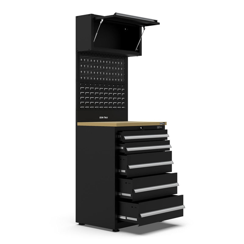 UltraTools 750mm x 550mm x 2025mm Black Economy 5 Drawer Cabinet Tower