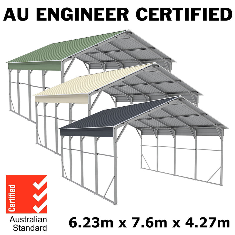 Carport 6.23 x 7.6 x 4.27m Backyard Boat Portable Vehicle Shelter