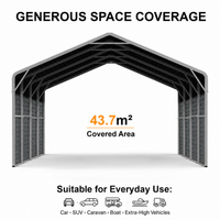 Double Carport 6m Wide x 7.53m Long with Enclosed Side Walls