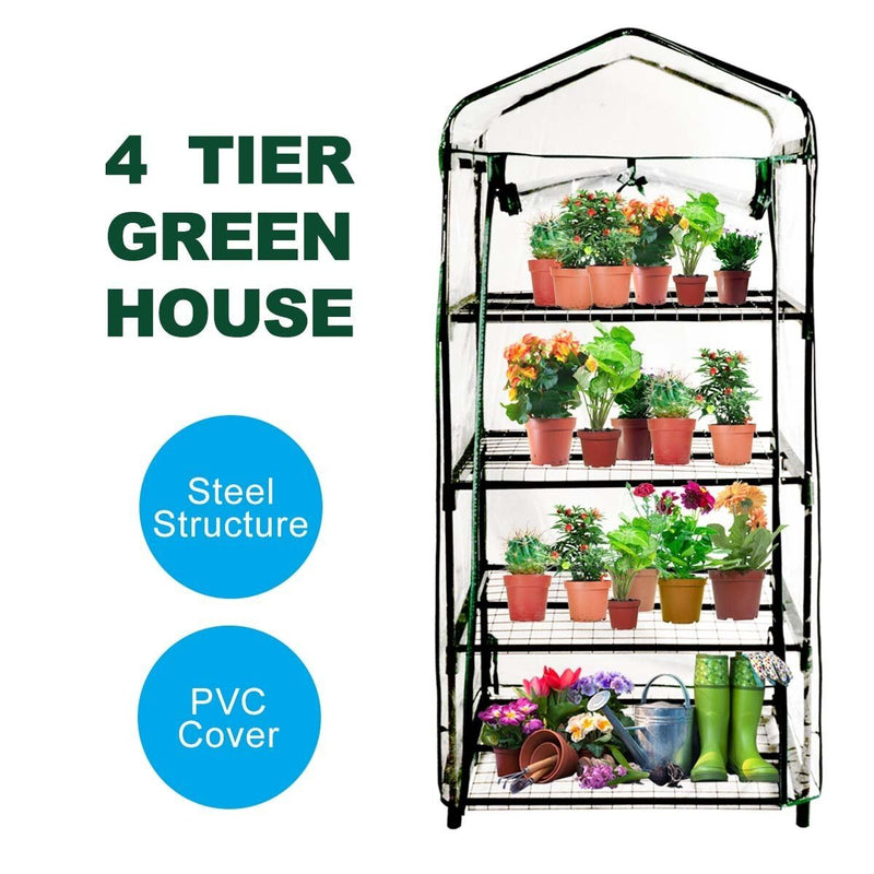 EcoFresh 4 Tiers Greenhouse PVC Cover Garden Storage