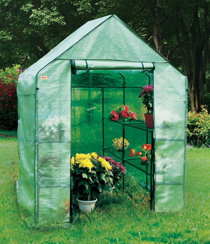 EcoPro 143 x 143 x 195cm Walk-in Tunnel Greenhouse PE Cover Plant Garden Green Shade