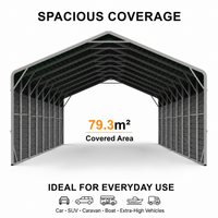 Double Carport 6m Wide x 13.53m Long with Enclosed Side Walls