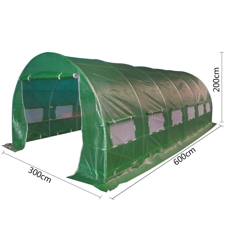 Greenhouse EcoFresh Walk in Greenhouses 6m x 3m x 2m Strong Galvanised Frame