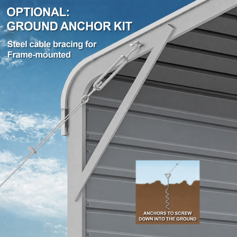 Single Carport 3.4m Wide x 6.03m Long with Enclosed Side Walls