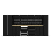 UltraTools 4400mm x 550mm x 2025mm Black Classic Workshop Garage Storage Cabinet Set