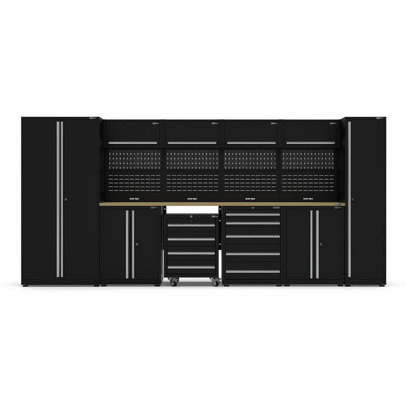UltraTools 4400mm x 550mm x 2025mm Black Economy Workshop Garage Storage Cabinet Set