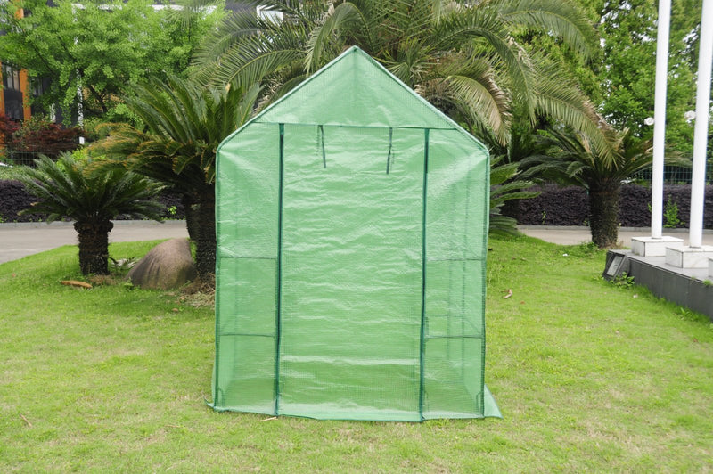 EcoPro 143 x 143 x 195cm Walk-in Tunnel Greenhouse PE Cover Plant Garden Green Shade
