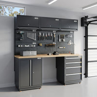 Semi-Industrial Black Workshop Garage Storage Cabinet Set UltraTools 1854mm x 580mm x 2020mm