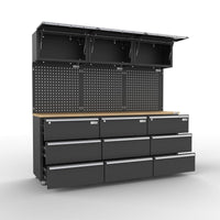 UltraTools 2030mm x 480mm x 1870mm Black Workshop Garage Storage Cabinet Set