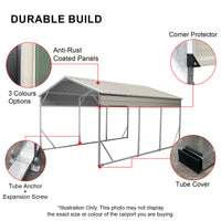 Carport 6.2 x 10.6 x 4.3 m Vehicle Shelter
