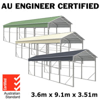 Carport 3.6 x 9.1m x 3.51m (Gable) Backyard Boat Portable Vehicle Shelter