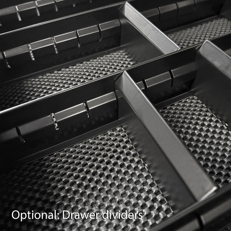 UltraTools Black 72" Mobile Work Bench with 15 Drawers Tool Chest & 3 Overhead Cabinet with Two Standing Cabinets