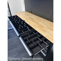 UltraTools Black 72" Mobile Work Bench with 15 Drawers Tool Chest & 3 Overhead Roller Cabinet