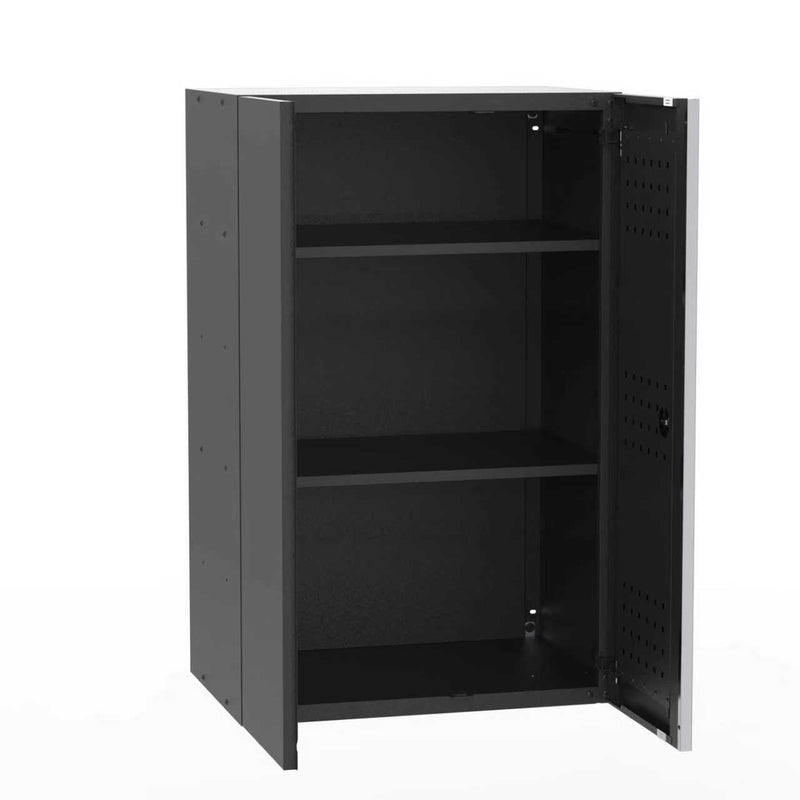 Black Workshop 2-Door Wall Storage Cabinet - UltraTools 670mm x 465mm x 1051mm