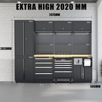 Semi-Industrial Black Workshop Garage Storage Cabinet Set UltraTools 2475mm x 580mm x 2020mm