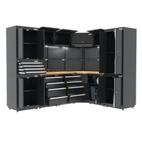 UltraTools 1978/2610mm x 580mm x 2020mm Heavy-Duty Modular Workshop & Garage Storage Corner Cabinet System