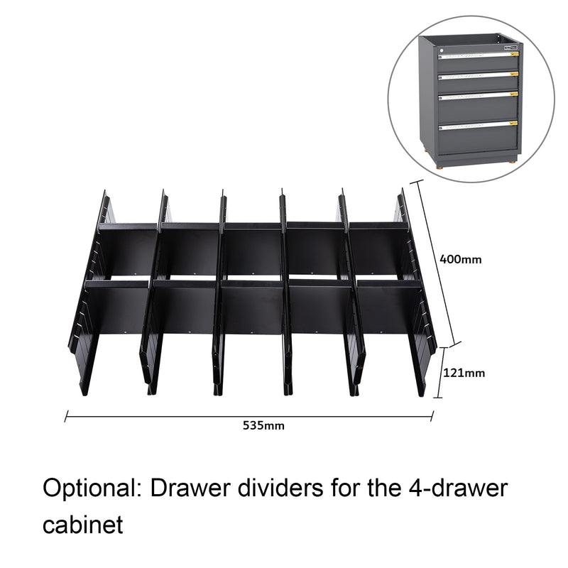 UltraTools 4350mm x 580mm x 2020mm Black Semi-Industrial Workshop Garage Storage Cabinet Set