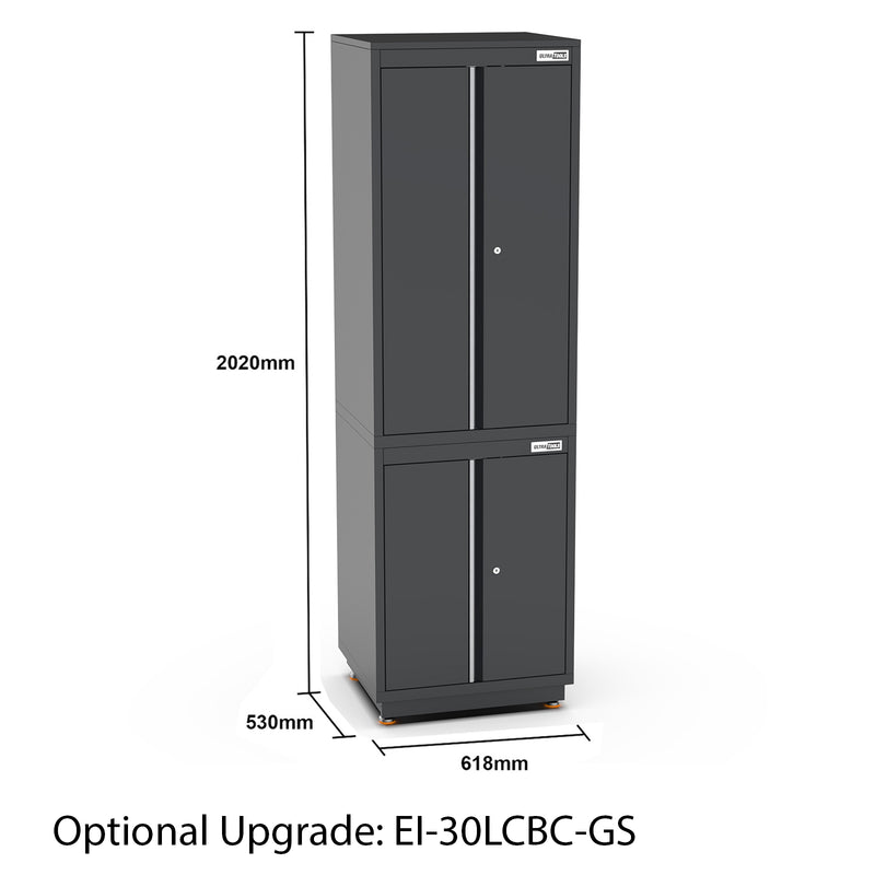 UltraTools 3100mm x 580mm x 2020mm Black Semi-Industrial Workshop Garage Storage Cabinet Set