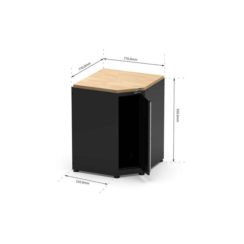 UltraTools 3200/3550mm x 550mm x 2025mm Black Classic Workshop Garage Storage Corner Cabinet Set