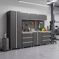 UltraTools 2710mm x 500mm x 1870mm Black Workshop Garage Storage Cabinet Set