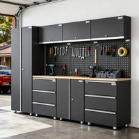 UltraTools 2710mm x 500mm x 1870mm Black Workshop Garage Storage Cabinet Set