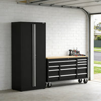 UltraTools Classic 72" 12 Drawer Mobile Workbench Tools Trolley Roller Cabinet + 1 Standing Cabinet with built-in Pegboard