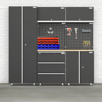 UltraTools 1355mm x 500mm x 1870mm Black Workshop Garage Storage Cabinet Set