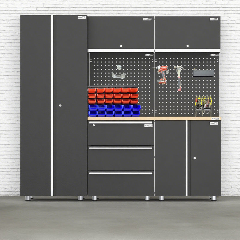 UltraTools 1355mm x 500mm x 1870mm Black Workshop Garage Storage Cabinet Set