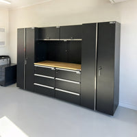 UltraTools 2704mm x 500mm x 1870mm Black Workshop Garage Storage Tall Cabinet Set