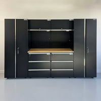 UltraTools 2704mm x 500mm x 1870mm Black Workshop Garage Storage Tall Cabinet Set