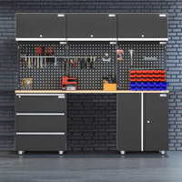 UltraTools 2030mm L x 500mm W x 1870mm H Black Workshop Garage Storage Cabinet Set