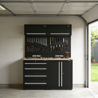 UltraTools 1500mm x 550mm x 2025mm Black Workshop Garage Storage Cabinet Set