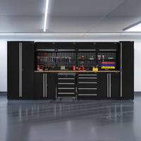 UltraTools 4400mm x 550mm x 2025mm Black Classic Workshop Garage Storage Cabinet Set