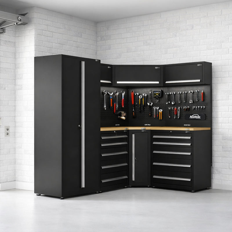 UltraTools 1550/2450mm x 550mm x 2025mm Classic Modular Workshop & Garage Storage Corner Cabinet Set
