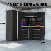 UltraTools 1550/2450mm x 550mm x 2025mm Classic Modular Workshop & Garage Storage Corner Cabinet Set