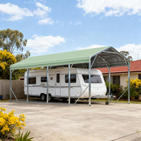 Single Carport 3.4m x 7.53m x 3.27m Backyard Portable Vehicle & Boat Shelter with Wrapped Roof